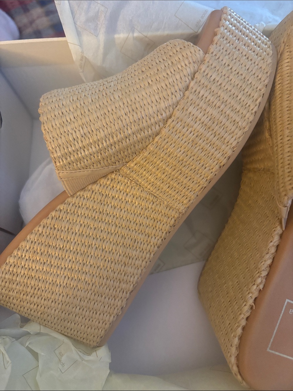 Dolce Vita Natural Woven Raffia Slide Mules - Picture 2 of 8